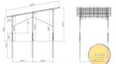 Carport standard K6500 5x8 15kw saulės elektrinė pavėsinė